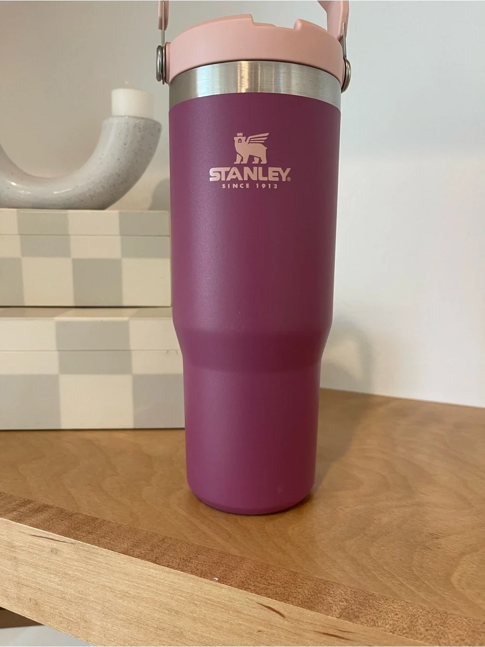 Stanley Iceflow Flip Straw Raspberry Magenta Purple Pink 30oz Tumbler Bottle - Picture 3 of 10